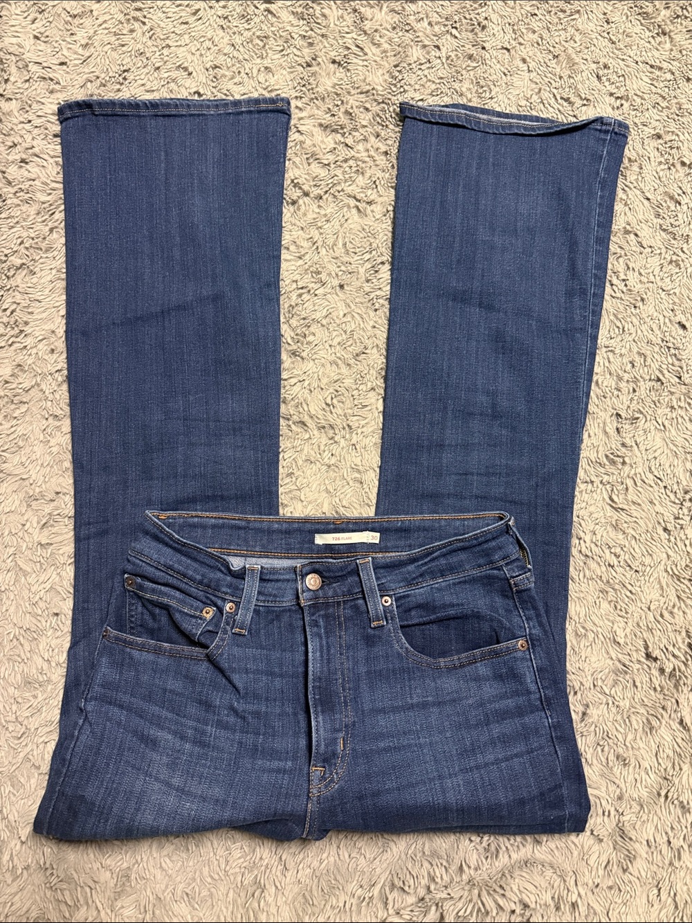 Classic High-Rise Women's Flare Jeans in Dark Blue
